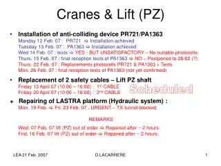 Cranes &amp; Lift (PZ)