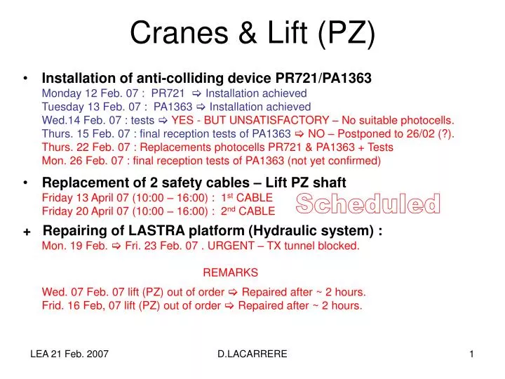 cranes lift pz