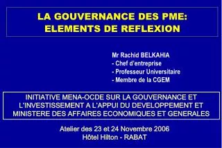 la gouvernance des pme elements de reflexion