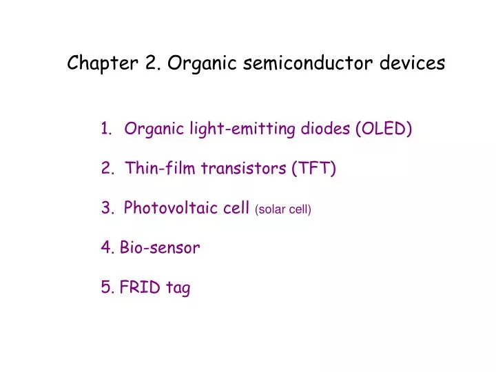 chapter 2 organic semiconductor devices