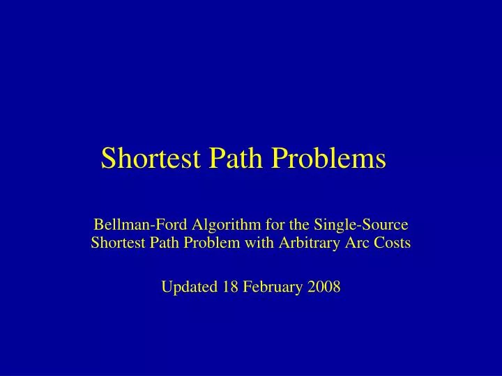 shortest path problems
