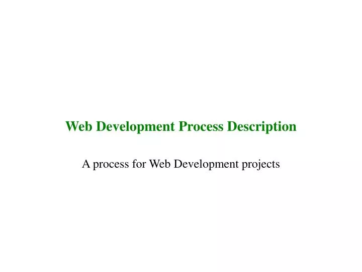 web development process description