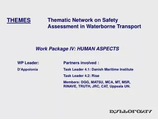 Thematic Network on Safety Assessment in Waterborne Transport