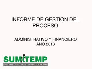 informe de gestion del proceso