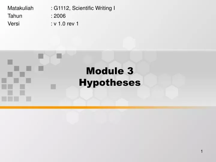 module 3 hypotheses