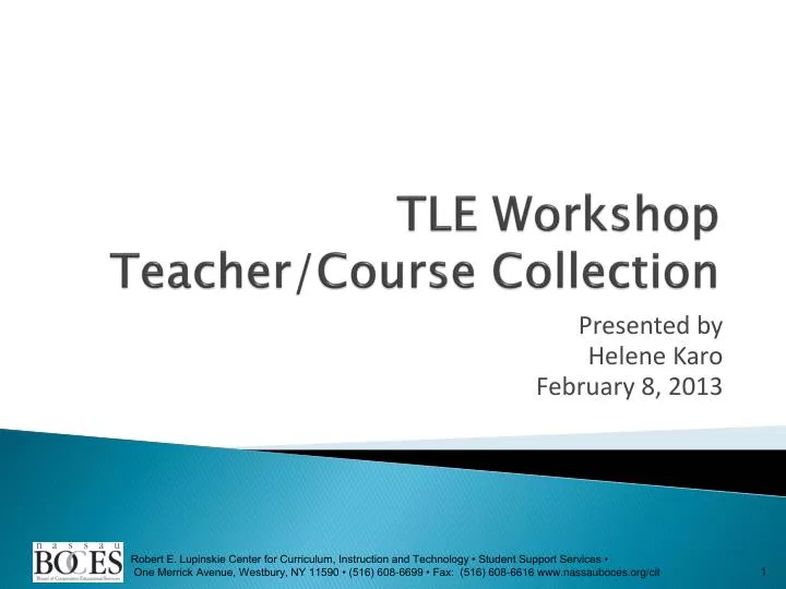 tle workshop teacher course collection