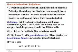gewichtsbalancierte suchb ume