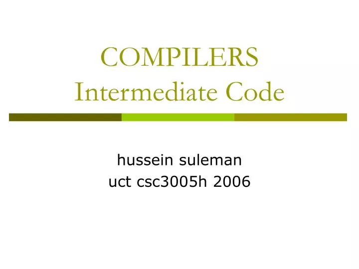 compilers intermediate code
