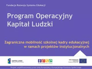 program operacyjny kapita ludzki