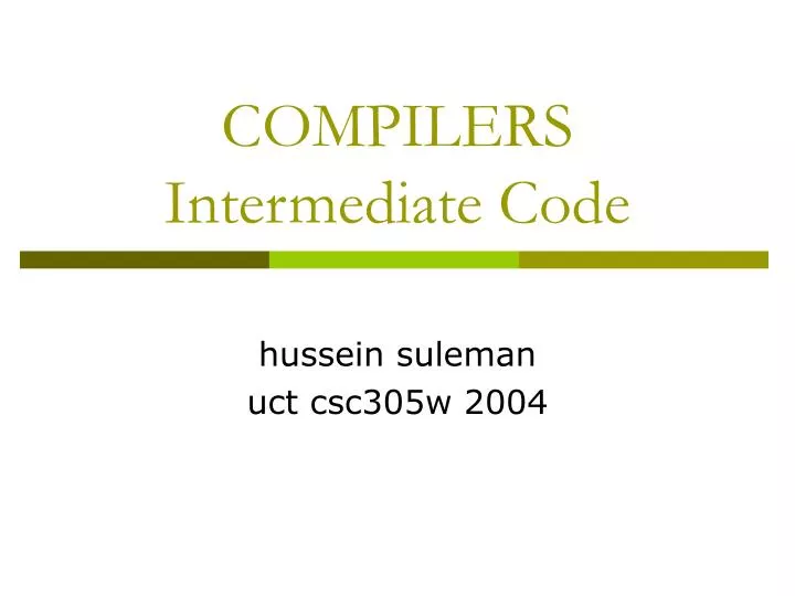 compilers intermediate code