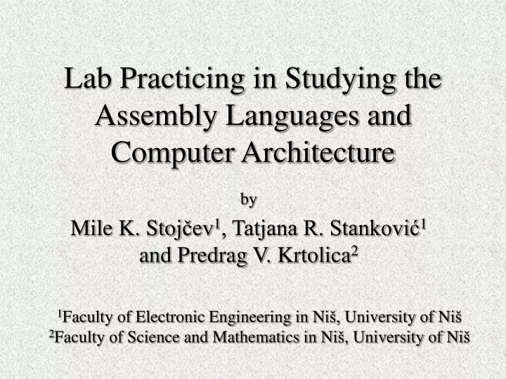 lab practicing in studying the assembly languages and computer architecture