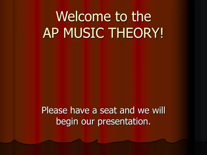 welcome to the ap music theory