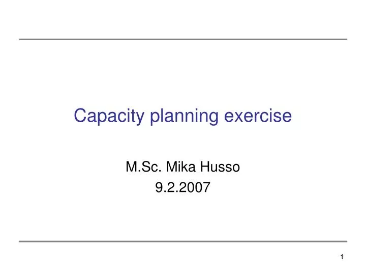 capacity planning exercise