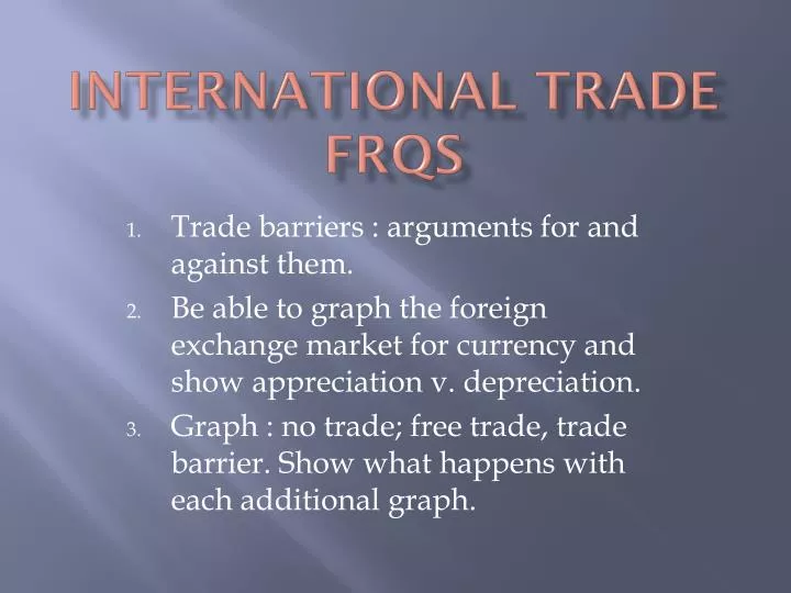 international trade frqs