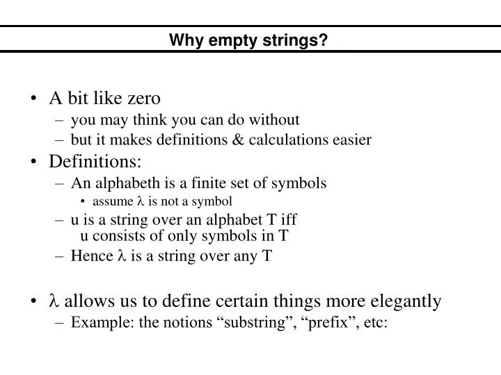 why empty strings n