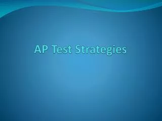 AP Test Strategies