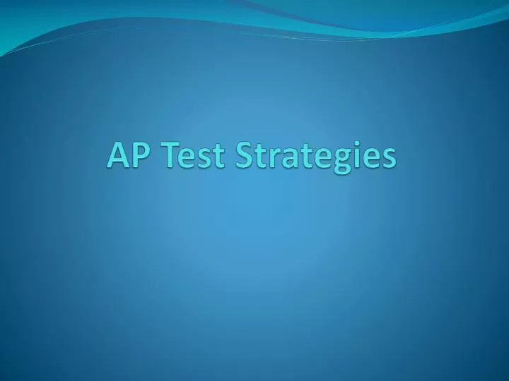 ap test strategies
