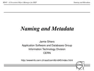 Naming and Metadata