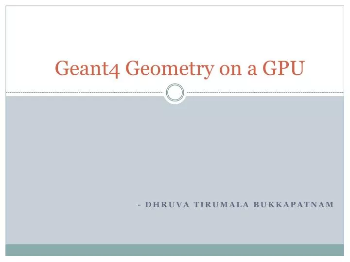 geant4 geometry on a gpu