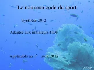 le nouveau code du sport