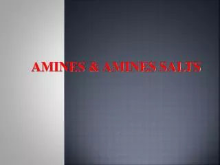 AMINES &amp; AMINES SALTS