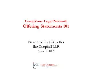 Co-opZone Legal Network Offering Statements 101