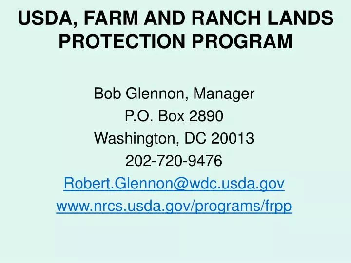 usda farm and ranch lands protection program