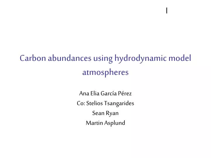 carbon abundances using hydrodynamic model atmospheres