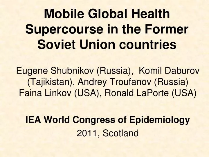 mobile global health supercourse in the former soviet union countries