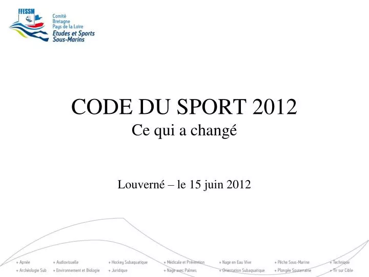 code du sport 2012 ce qui a chang