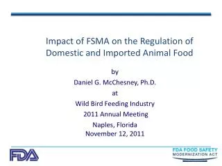 Impact of FSMA on the Regulation of Domestic and Imported Animal Food