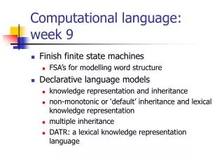 Computational language: week 9