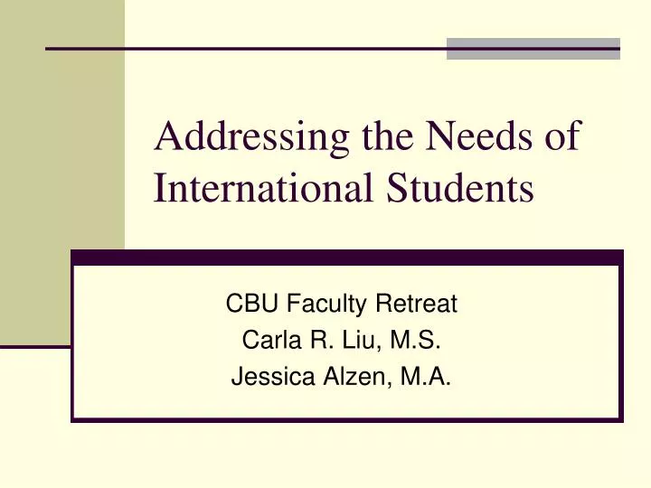 addressing the needs of international students