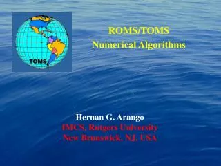 ROMS/TOMS Numerical Algorithms