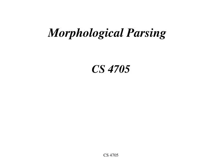 morphological parsing