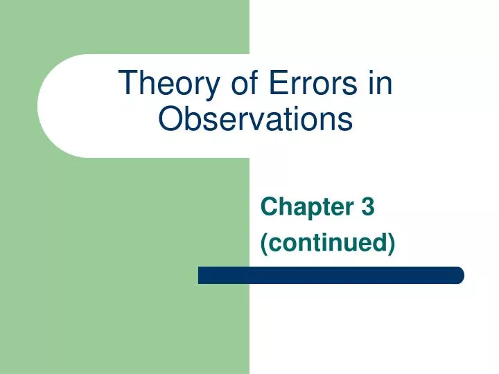 theory of errors in observations