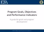 PPT - Program Planning: Purpose Statements, Goals, Objectives and Logic ...