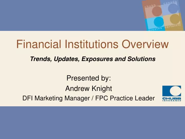 financial institutions overview