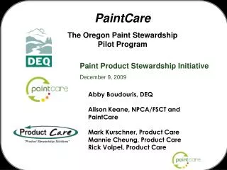 PaintCare The Oregon Paint Stewardship Pilot Program