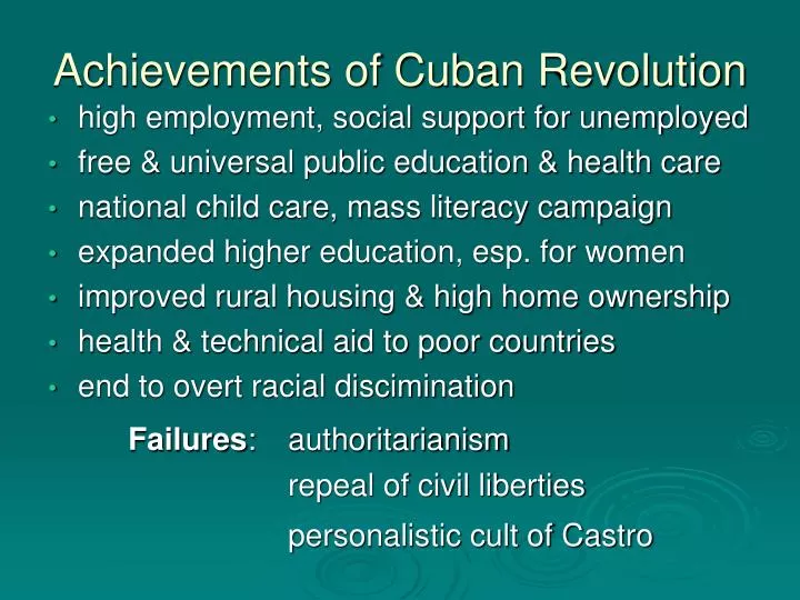 achievements of cuban revolution