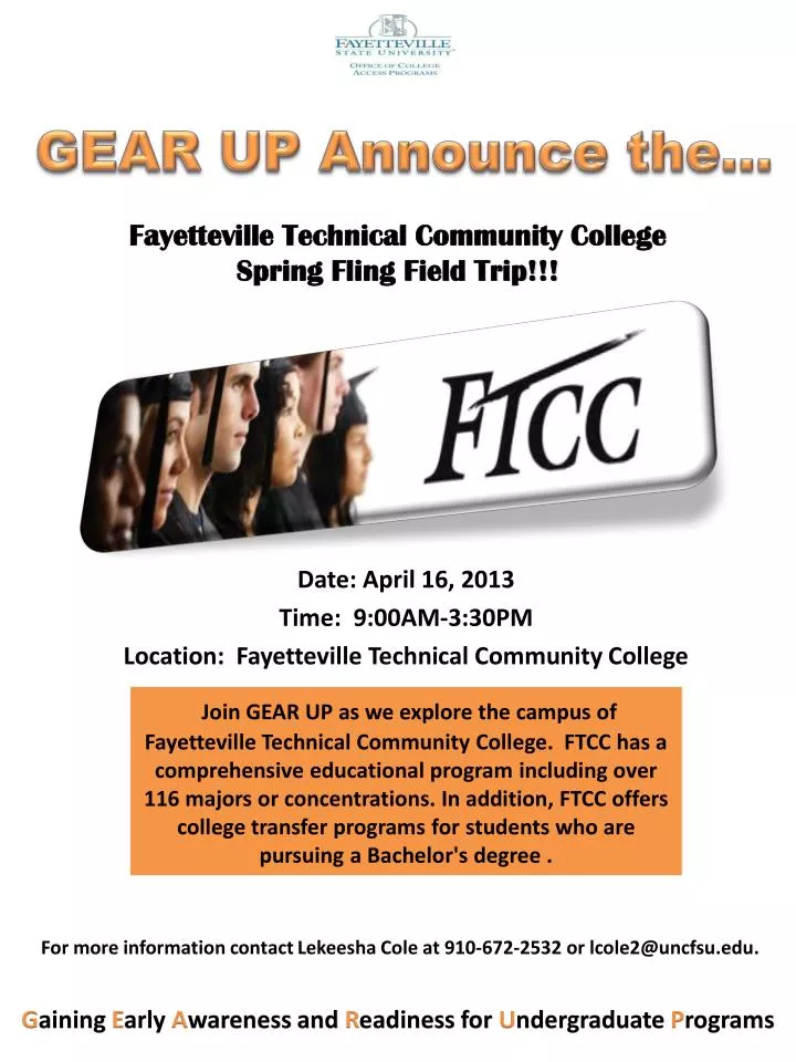 date april 16 2013 time 9 00am 3 30pm location fayetteville technical community college