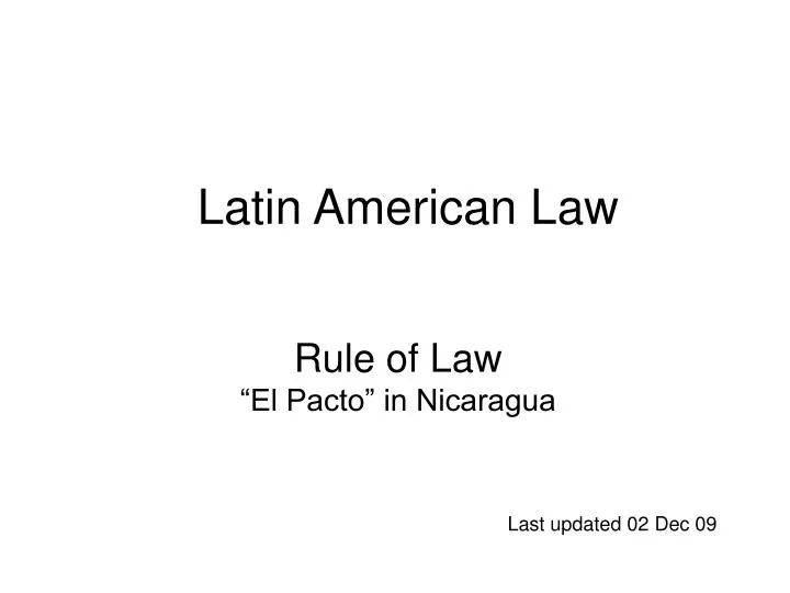 rule of law el pacto in nicaragua