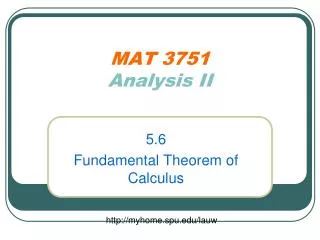 MAT 3751 Analysis II