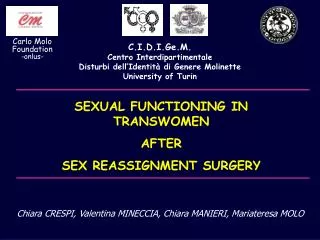 SEXUAL FUNCTIONING IN TRANSWOMEN AFTER SEX REASSIGNMENT SURGERY