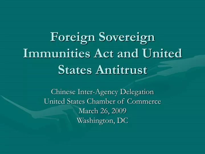 foreign sovereign immunities act and united states antitrust