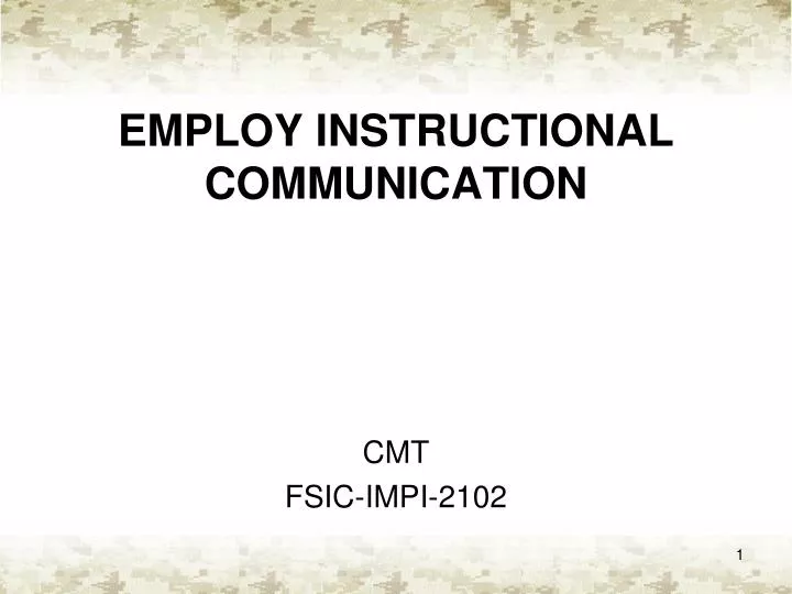 employ instructional communication