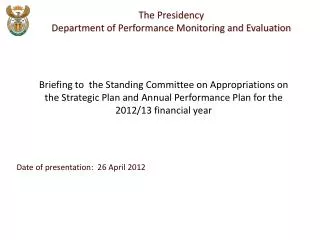 Date of presentation: 26 April 2012