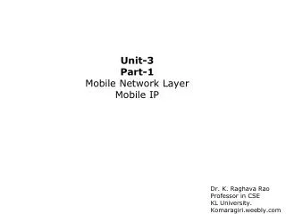 Unit-3 Part-1 Mobile Network Layer Mobile IP