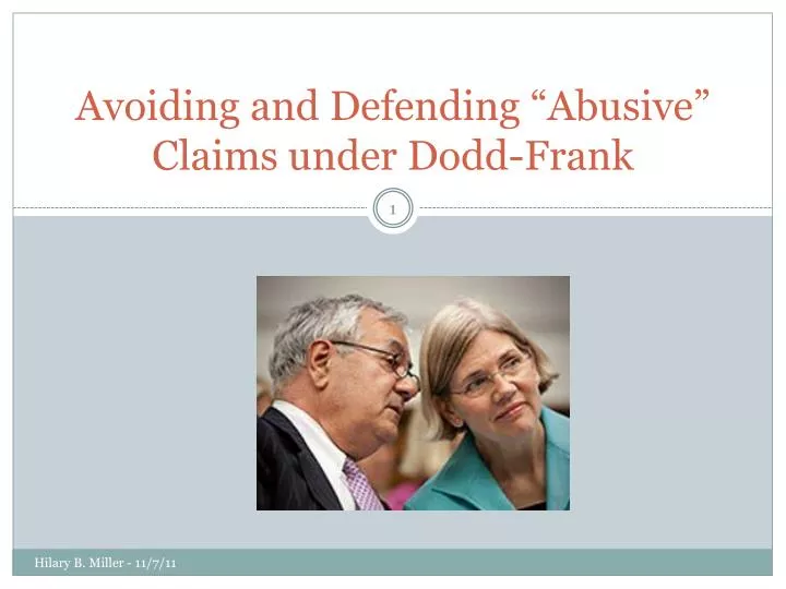 avoiding and defending abusive claims under dodd frank