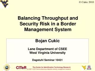Balancing Throughput and Security Risk in a Border Management System
